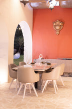 Vesper dining set — marble table, bucket chairs and sideboard, view 2