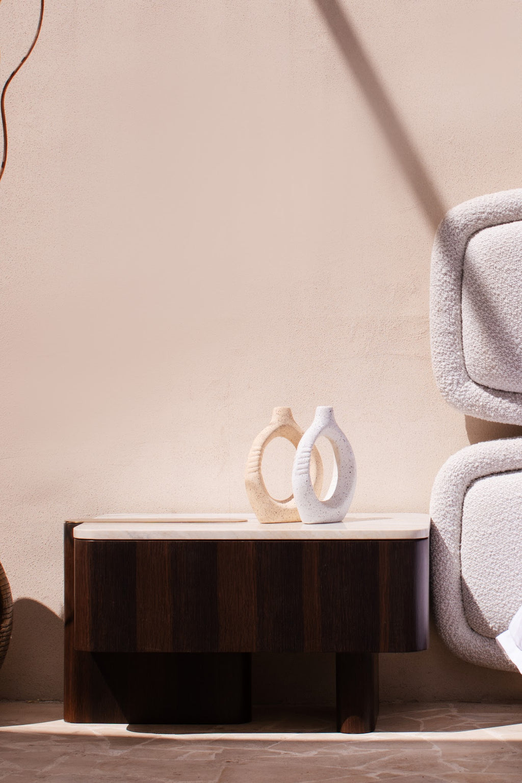 Serein Bedroom Set in cream bouclé, view 2