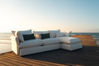 Rill Sectional Sofa, shown in cream, view 2