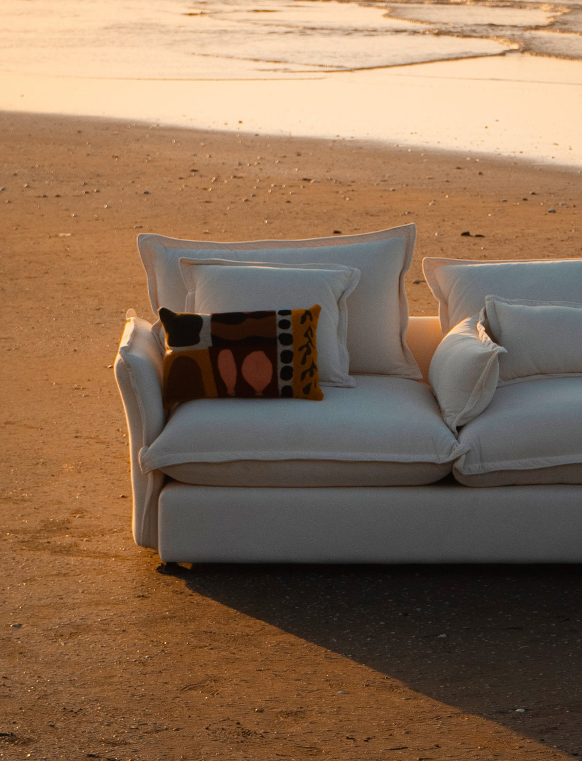 Rill Sectional Sofa, shown in cream, view 5