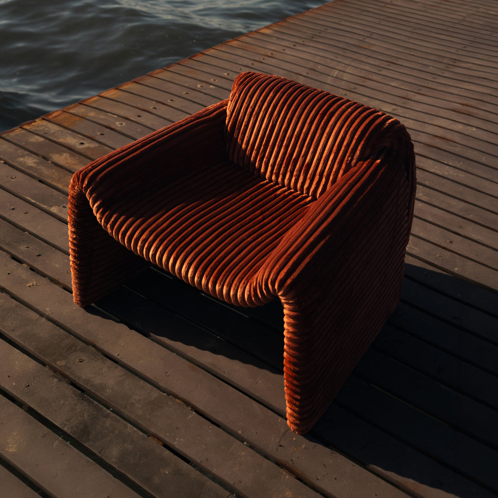 Bough Chair at an angle, showing the open space under the seat.