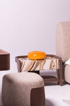 Dune Bedroom Set, shown in cream bouclé with banded onyx, view 5