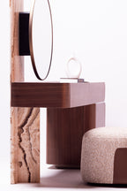 Dune Bedroom Set, shown in cream bouclé with banded onyx, view 4