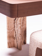Dune Bedroom Set, shown in cream bouclé with banded onyx, view 3